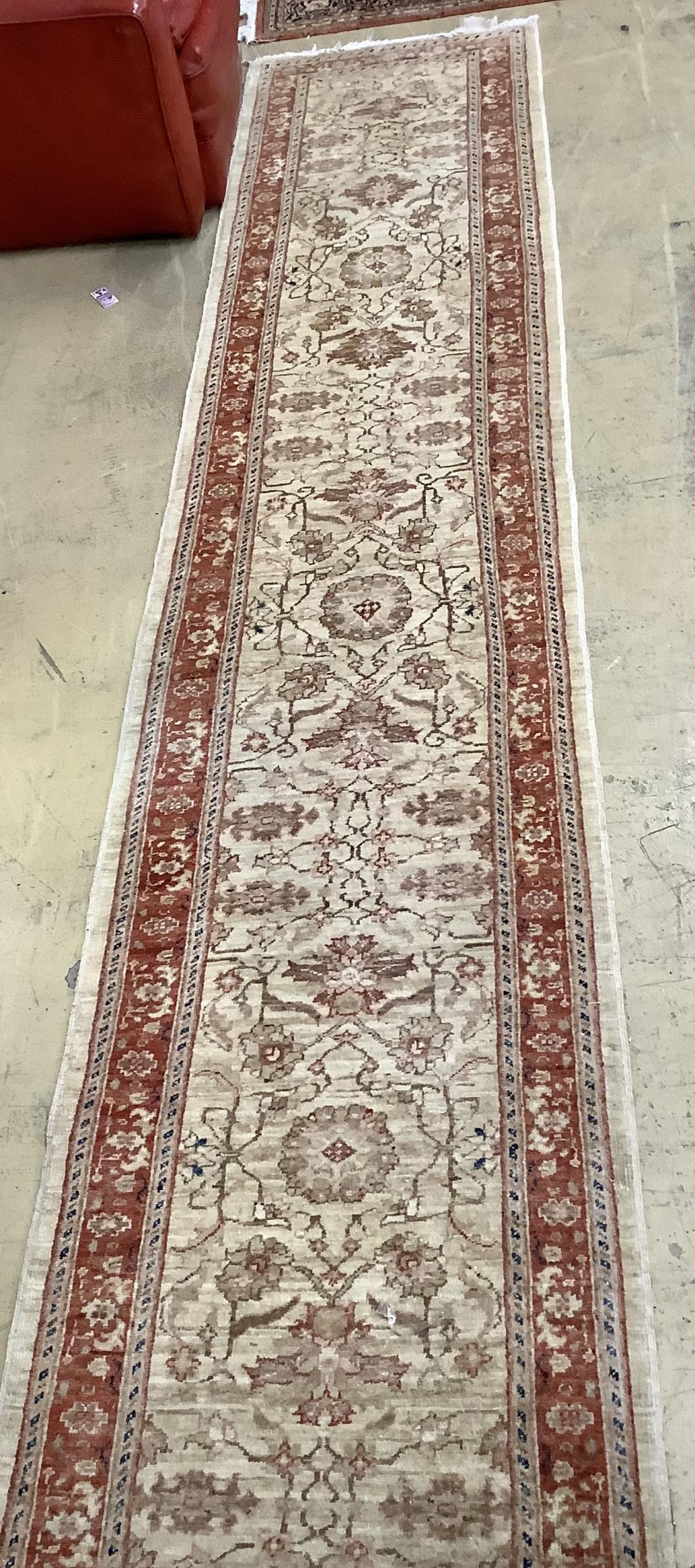 A Zeigler ivory ground runner, 370 x 78cm