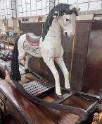 A Victorian style painted hardwood rocking horse, height 80cm