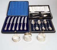 A cased of six George V silver apostle teaspoons, Sheffield 1917, 92 grams, a cased two piece