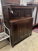 An 18th century oak court cupboard, width 124cm, depth 54cm, height 148cm