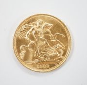 An Elizabeth II 1981 gold sovereign
