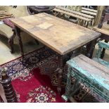 A Victorian style rectangular pine kitchen table, width 119cm, depth 69cm, height 76cm