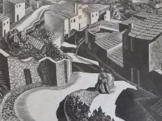Peter Barker-Mill (1908-1994), wood engraving, Spanish lane, limited edition 5 of 30, signed, 24 x