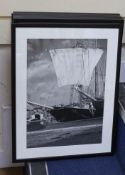 A set of six black and white photographic prints including Sussex landscapes, 38 x 27cm