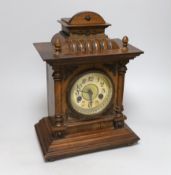 An early 20th century German black forest mantle clock by Hac. 34cm