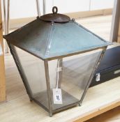 A French toleware porch lantern, 46cm high