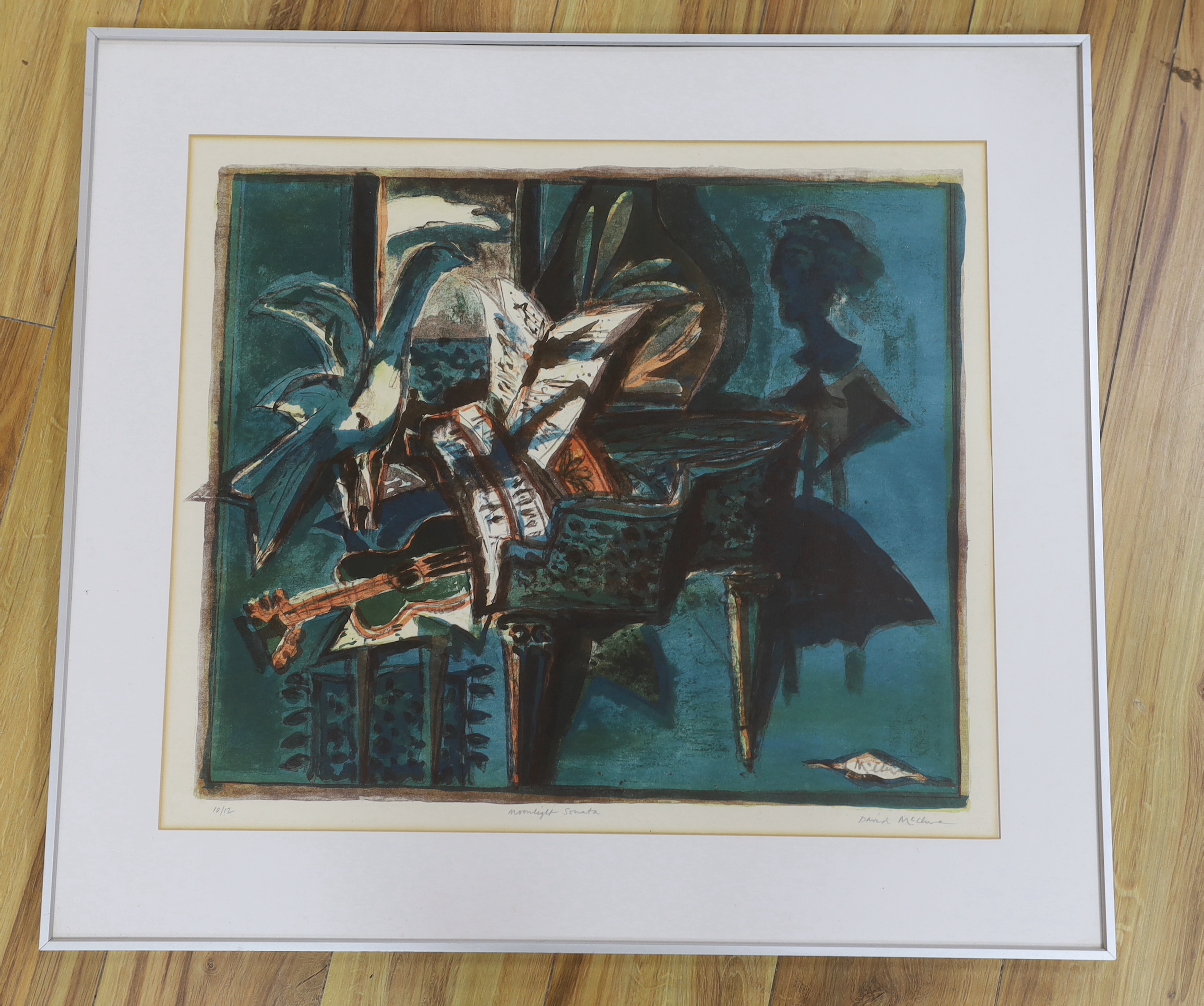 David McClure (1926-1998), colour screenprint, 'Moonlight Sonata', signed in pencil, limited edition - Image 2 of 4