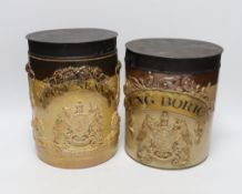 Two stoneware drug jars, c1800, tallest 23cm