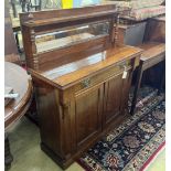 A late Victorian banded walnut chiffonier, width 103cm, depth 40cm, height 120cm