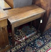 A George III rectangular mahogany folding tea table, width 75cm, depth 35cm, height 72cm