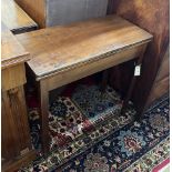 A George III rectangular mahogany folding tea table, width 75cm, depth 35cm, height 72cm