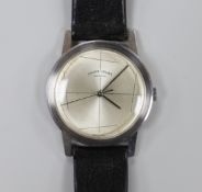 A gentleman's steel Favre-Leuba wrist watch, with centre seconds, number 40333/1442, diameter 3.