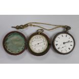 A George III silver pair cased pocket watch with enamel dial and fusee movement, London 1810,