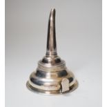 A George III silver wine funnel, with reeded banding, maker CF, London 1809, 12.5cm, 109 grams