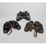 Three cased pairs of binoculars - Zeiss, Cogswell & Harrison and another