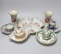 A group of Worcester and Derby 19th century china etc,