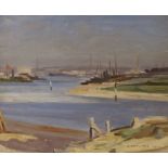 Meredith Watling (20th century) Impressionist oil on board, 'Oulton Broad looking towards Yarmouth',