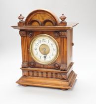 Three late 19th century mantel clocks, tallest 35cm