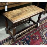 A 17th century style rectangular oak joint stool, width 72cm, depth 32cm, height 45cm