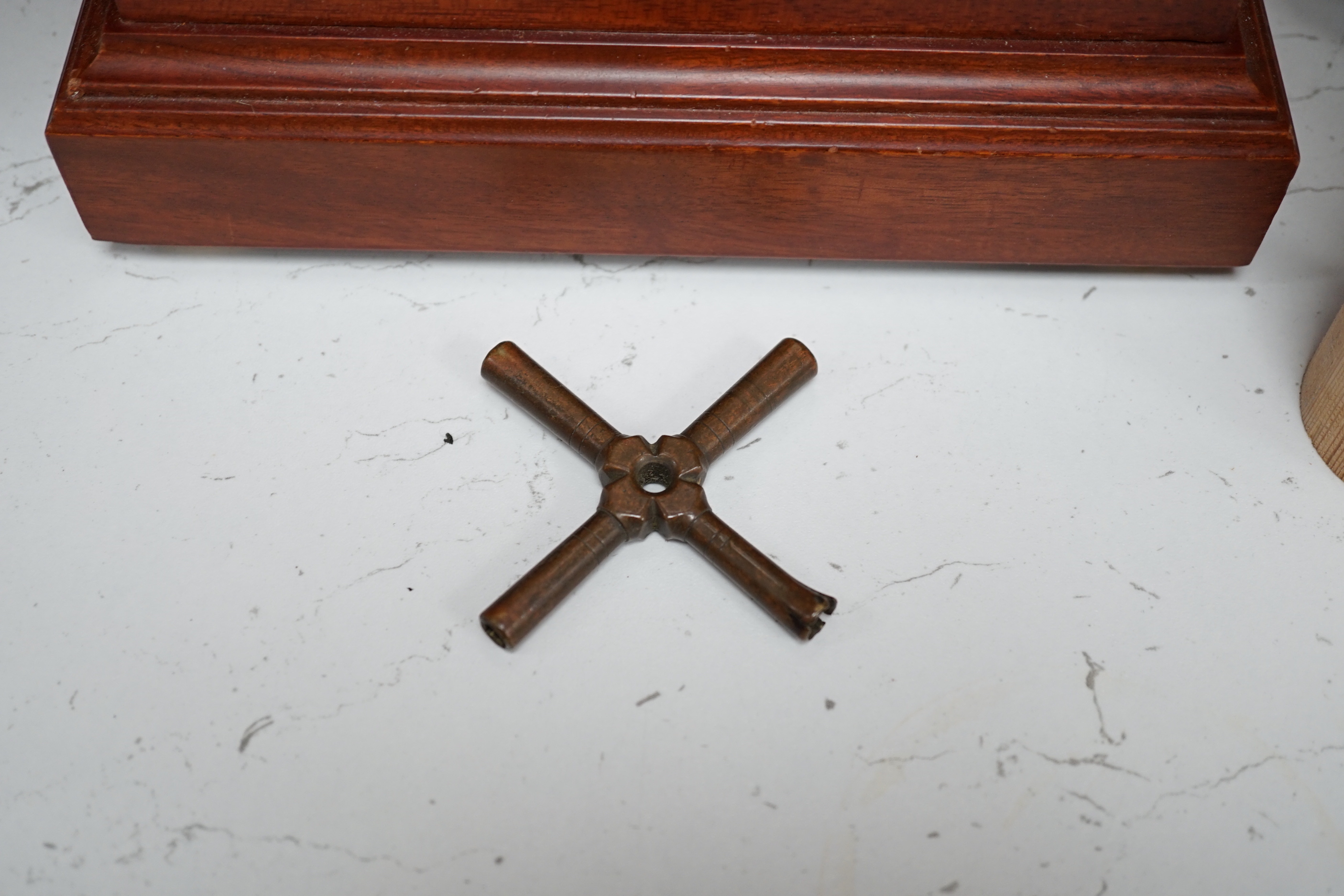 Sewills, Liverpool. An inlaid mantel clock with three train balance escapement movement, chiming - Image 6 of 6