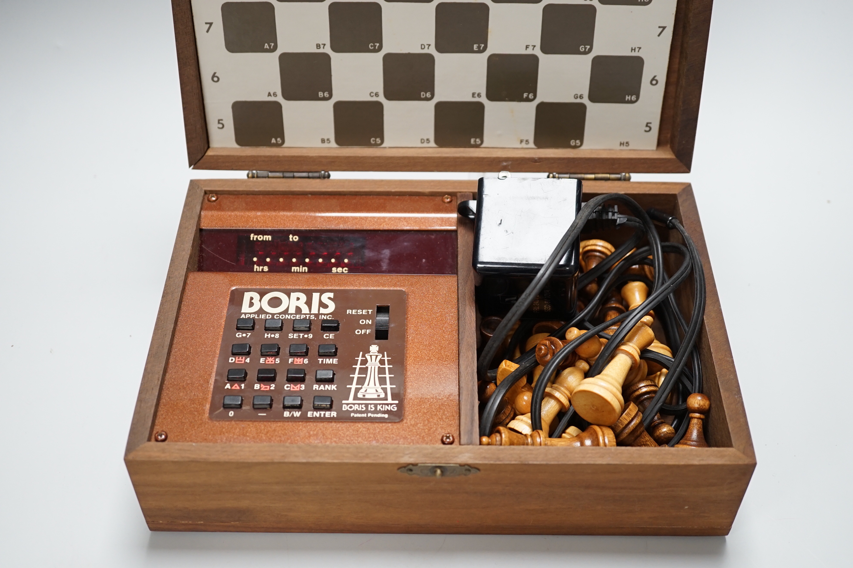A 1970's Boris electronic chess set by Applied Concepts Inc., in a walnut case, 25.5cm x 17cm - Image 3 of 3