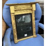 A Regency giltwood and composition pier glass, width 47cm, height 56cm