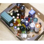 A collection of miniature spirit bottles