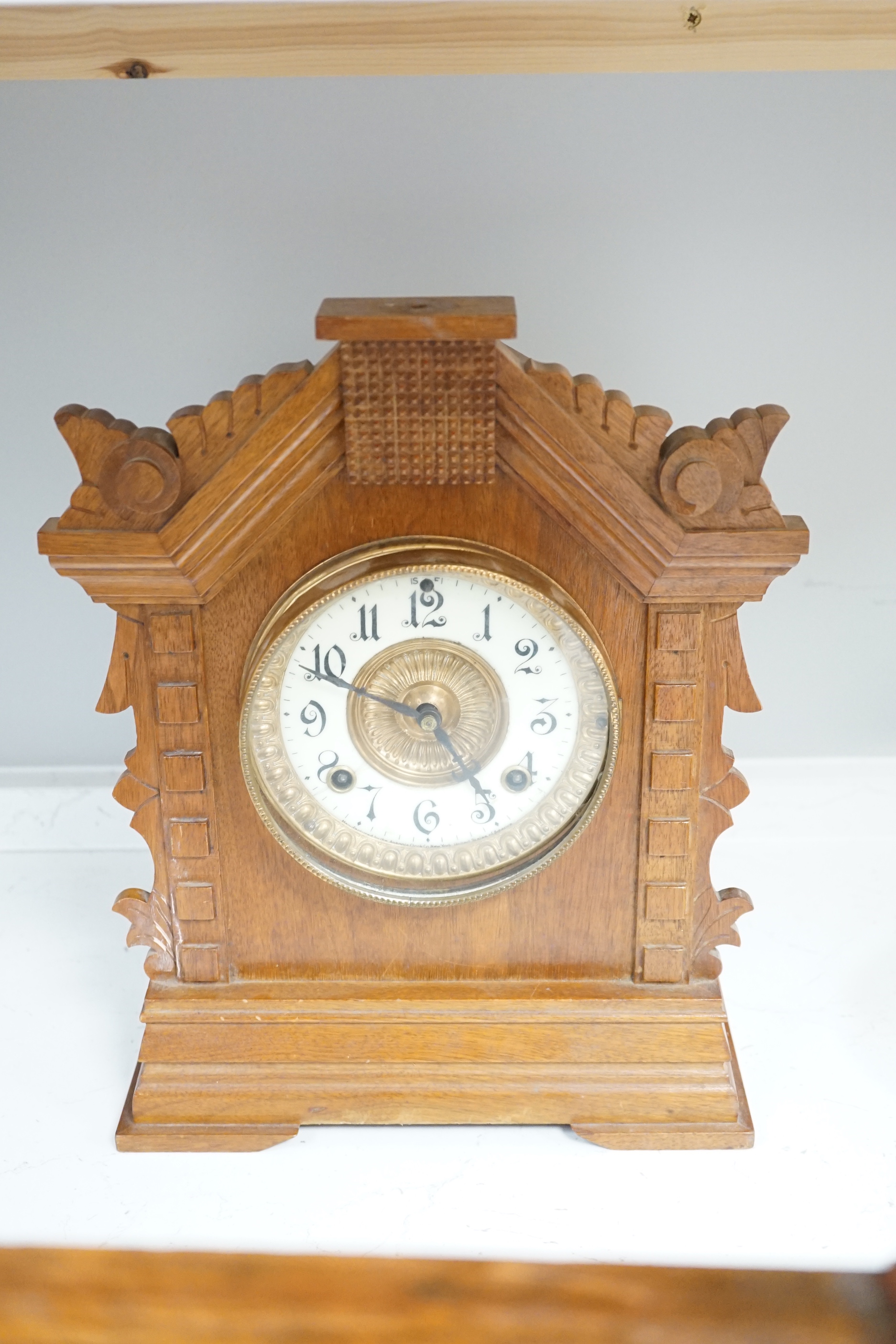 Three late 19th century mantel clocks, tallest 35cm - Image 3 of 6