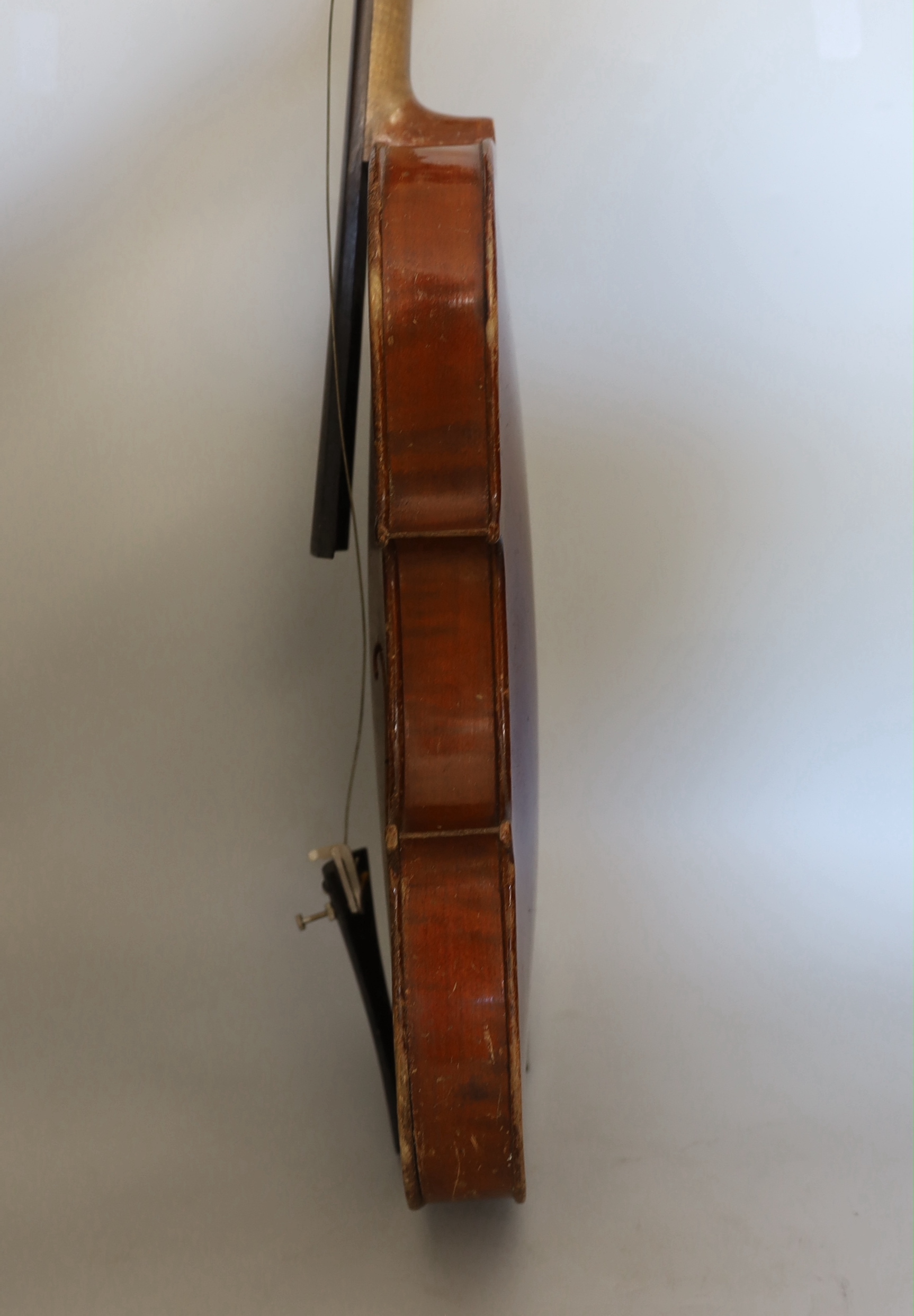A full sized German violin and case, violin 60cm long - Image 3 of 13