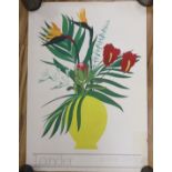 A. Lander Galerie, El Baz, June 1981 Art Fair poster, Still life of flowers in a vase, 96 x 69cm,