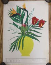 A. Lander Galerie, El Baz, June 1981 Art Fair poster, Still life of flowers in a vase, 96 x 69cm,