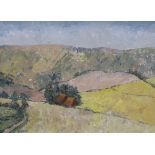 Barr, Impasto oil on board, country view and downs, signed, 54cm x 39cm