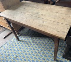 A Victorian rectangular pine kitchen table, width 119cm, depth 67cm, height 76cm