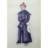 A set of six framed Chinese pith paper figure paintings, 9cm wide, 13cm high