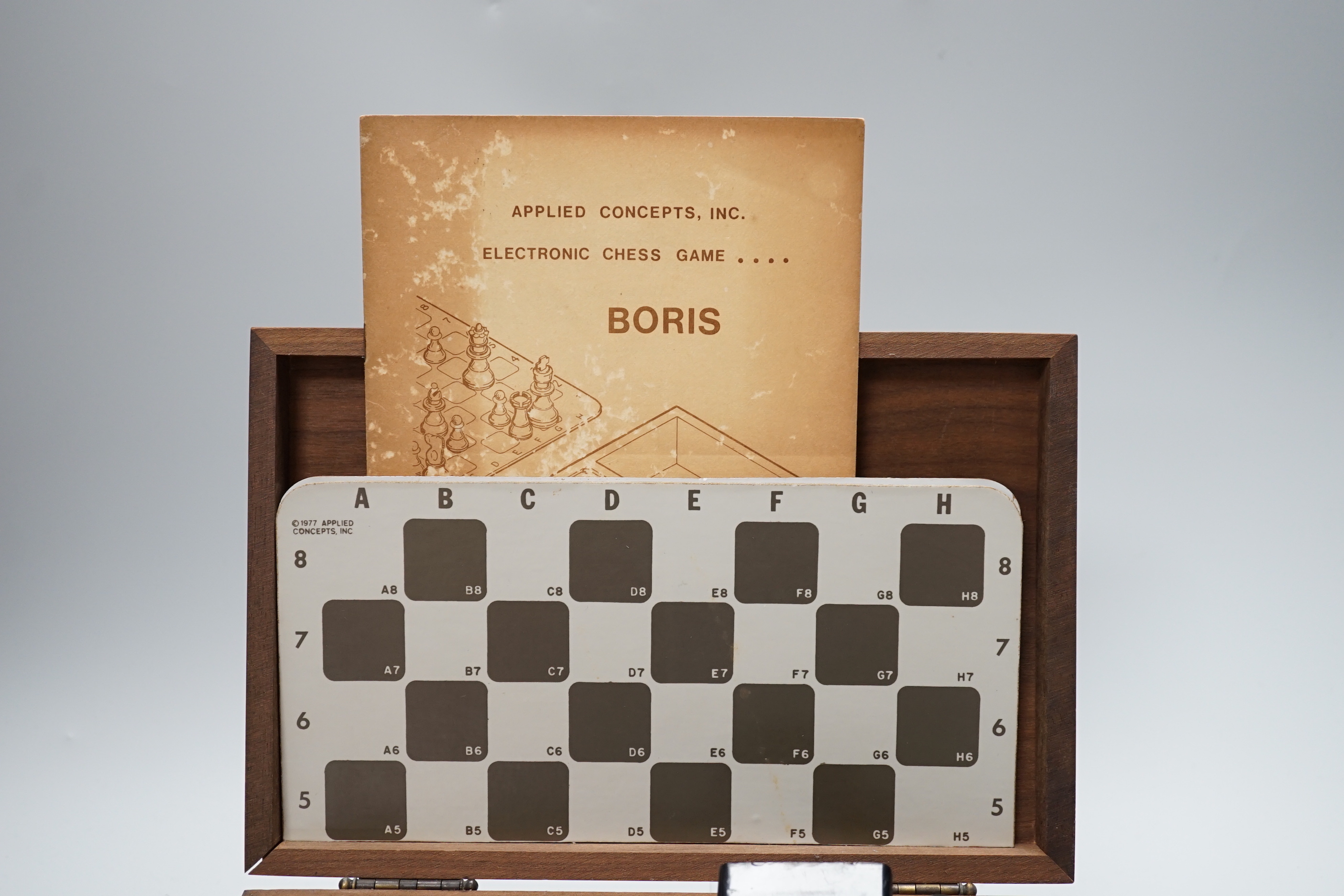 A 1970's Boris electronic chess set by Applied Concepts Inc., in a walnut case, 25.5cm x 17cm - Image 2 of 3