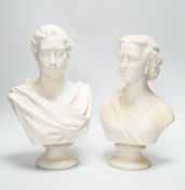 Two Copeland Parian busts, Prince of Wales and Princess Alexandra, Crystal Palace Art Union 1863,