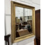 A rectangular giltwood and composition wall mirror, width 59cm, height 74cm together with an