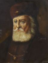 H. J. Topman (b.1907) Jewish oil on canvas, Portrait of a Rabbi, signed, 50 x 40cm, unframed