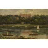 James Isaiah Lewis (1860-1934) oil on canvas, Thames boating scene, signed and dated 1924, 75 x