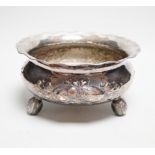 A 1930's Swedish planished white metal fruit bowl, date letter for 1938, diameter 23.2cm, 17.9oz.