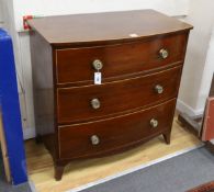 A Regency mahogany bowfront chest, width 94cm, depth 53cm, height 93cm