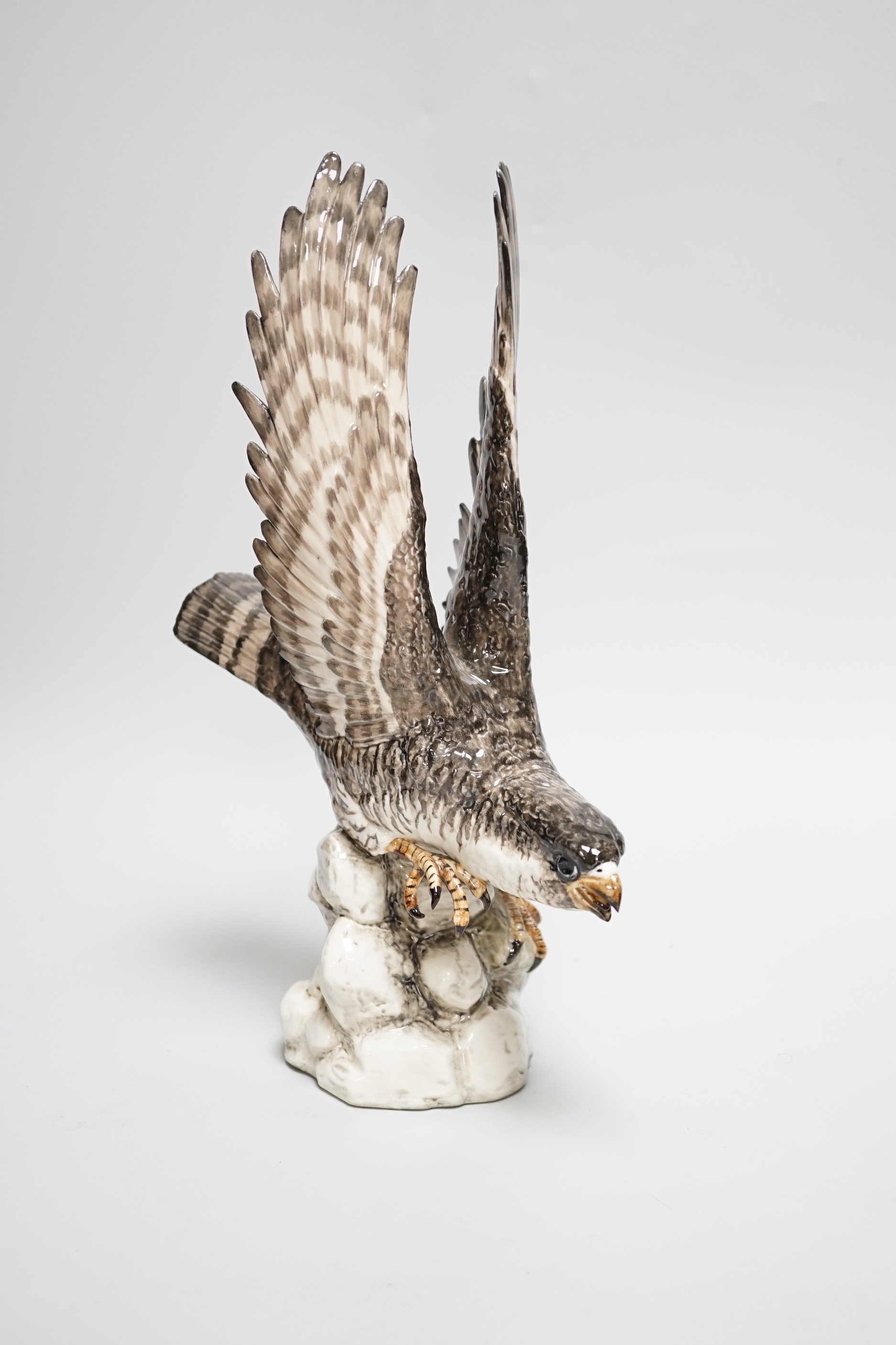 A Spanish porcelain falcon, with ‘PM’ mark to base and ‘Syra P. Garcia 43 Barcelona’ applied - Image 2 of 5