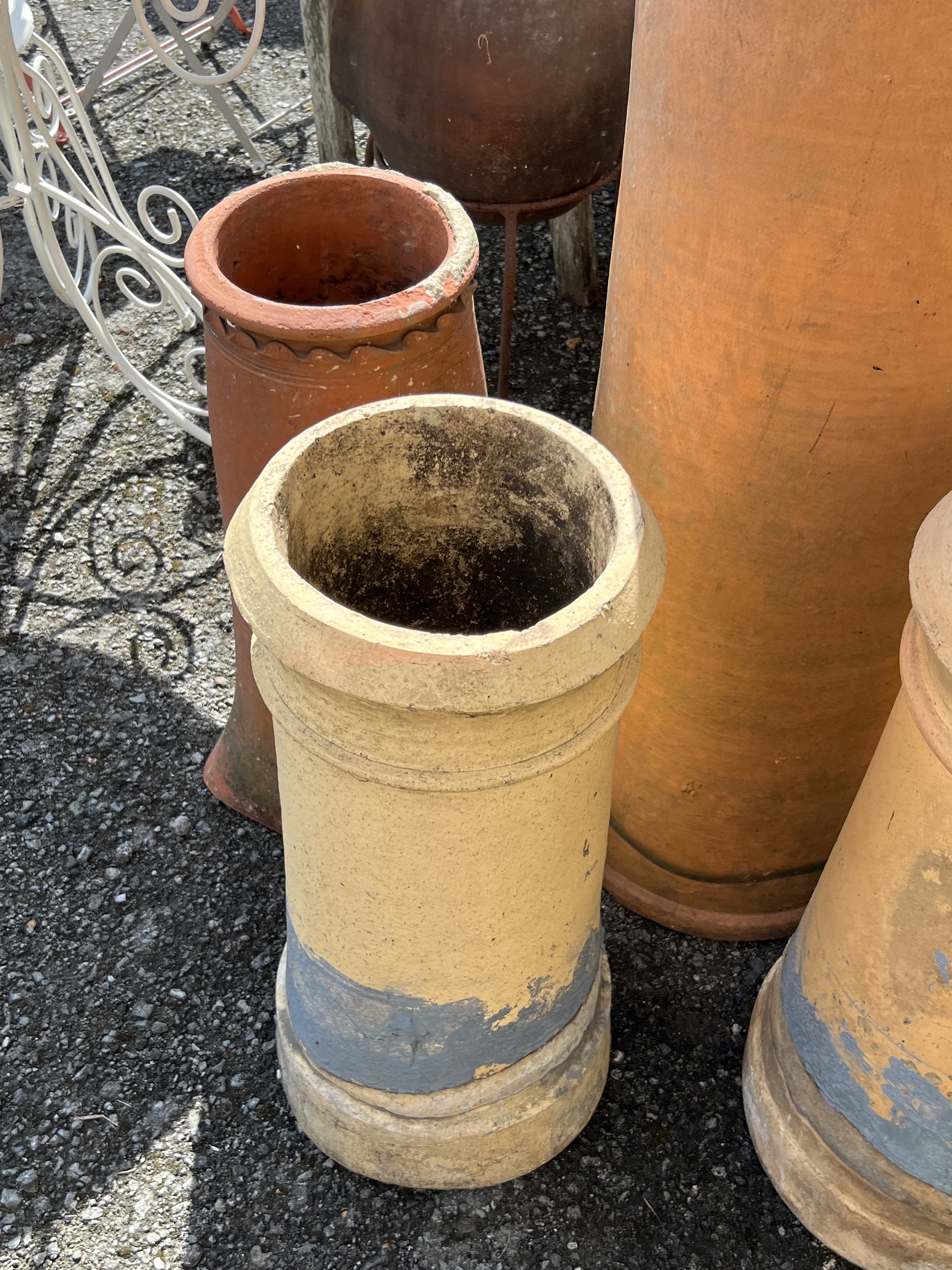 Five terracotta and earthenware chimney pots, largest height 154cm - Image 3 of 3