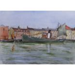 Arthur Barkway (1893-1979) watercolour, 'Lydia Eva YH89', the last of the steam drifters, inscribed,