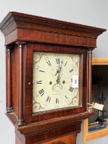 An early 19th century mahogany banded oak eight day longcase clock, marked Warren, Canterbury,