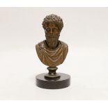 A 19th electrotype bust of Marcus Aurelius, 17cm high