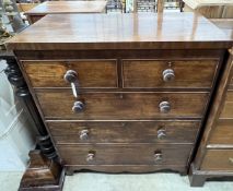 A Regency mahogany five drawer chest, width 91cm, depth 47cm, height 104cm