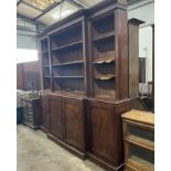 A George IV mahogany breakfront library bookcase, width 236cm, depth 42cm, height 227cm