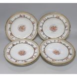 A set of six Meissen Capo di Monte style plates, 19th century