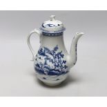 A Worcester Cannonball pattern coffee pot, c.1780